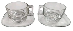 Joe Colombo Arno Italy Stackable Espresso Coffee Cups W/ Saucers Set of 2 MCM - Picture 1 of 24
