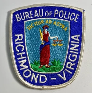 VINTAGE BUREAU OF POLICE RICHMOND VIRGINIA POLICE CLOTH PATCH - Picture 1 of 2