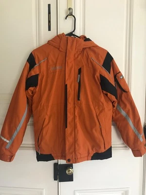 Columbia Juvenil 14/16 Vieja Escuela Naranja Quemado Abrigo Invierno Foto 1 de 4