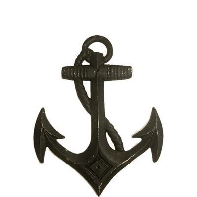 Ancla y cuerda decorativos de hierro fundido vintage negra 21 pulgadas de largo playa náutica Foto 1 de 4