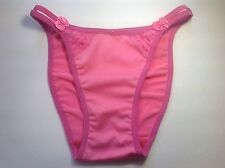 Women Panties,Bikinis Size Small Pink Soft Silky W/Net&Decoration