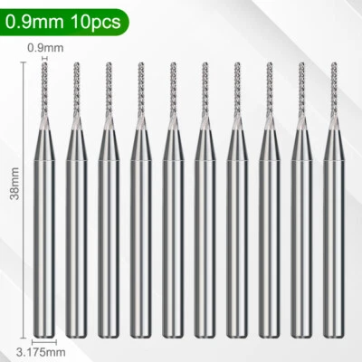 10Stk. PCB-Fräser 0,5-2.0mm Hartmetall Schaftfräser Bohrer 3,175mm(1/8")Schaft - Bild 1 von 4