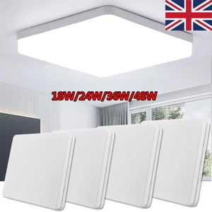 18W-48W LED Ceiling Light Square Panel Down Lights Bedroom Bathroom Kitchen Lamp - Picture 1 of 14