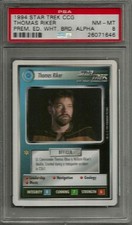 1994 Star Trek CCG Thomas Riker Prem. Ed. White Brd Alpha PSA 8 NM-MT POP 1 Card