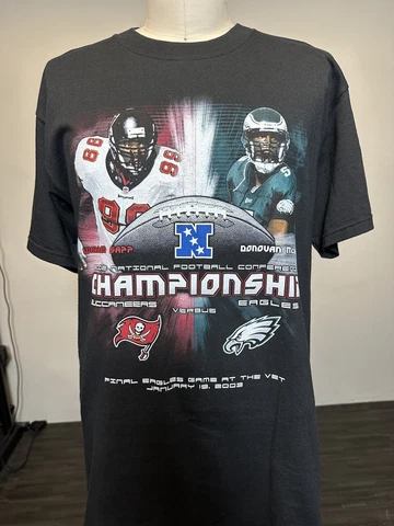 Vintage Philadelphia Eagles Tampa Bay Buccaneers NFC Championship T-Shirt Size L Cover