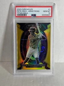 2023 PANINI CHRONICLES TITAN GOLD /10 ROOKIE RC PETE CROW-ARMSTRONG PSA 10 POP 1 - Picture 1 of 3