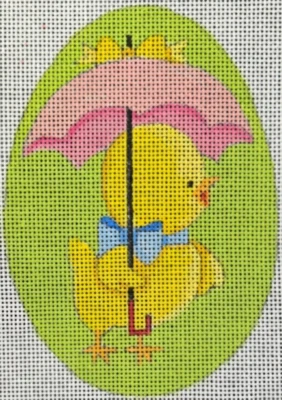 Needlepoint Handpainted Raymond Crawford Easter Egg Green 5" - Image 1 of 4