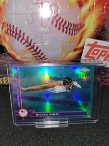 2024 Topps cromo olímpico de Estados Unidos Michael Phelps refractor acuático 094/199 - Imagen 1 de 2