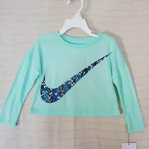Nike Mädchen Iconclash Langarmshirt Mint Foam 26K184-E6D Größe 2T NEU - Bild 1 von 5