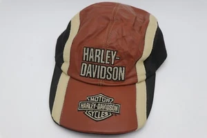 Gorra Harley Davidson vintage años 90 cuero y tela con tirantes - Imagen 1 de 6