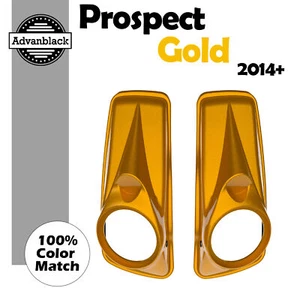 Tapas de altavoz alforja Advanblack PROSPECT GOLD 8" para Harley Touring 14+ - Imagen 1 de 7