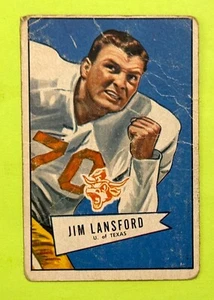 Bowman Large Jim Lansford RC SP 1952 Dallas Texans Texas - Imagen 1 de 2
