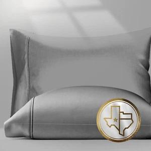 100% Egyptian Cotton Pillow Cases Standard/Queen Size Set of 2 - Luxury 1500 Thr - Picture 1 of 12