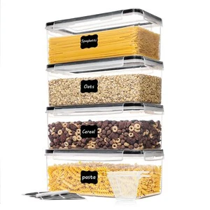 Airtight Food Storage Containers With Lids 4pcs Set 3.2l Plastic Spaghetti Conta - Picture 1 of 8