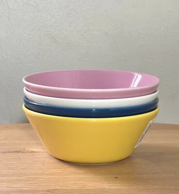 NUEVO IITTALA Teema Bowls Juego de 4 Rosa Miel Azul Blanco Foto 1 de 3