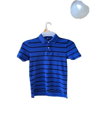 Polo para niños de Ralph Lauren azul y negro a rayas talla M Foto 1 de 4