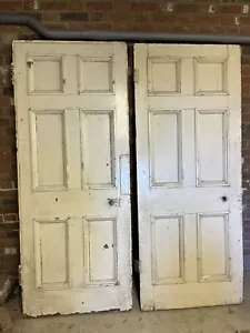 Pair of reclaimed period 6 panel doors - Picture 1 of 4