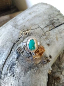 Turquoise ring, size 6.25, all natural gemmy Nevada turquoise, silver, handmade - Picture 1 of 9