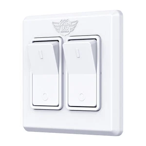 Leisure LED White Double SPST On-Off Switch with Bezel, 12-Volt, for RV, Trailer - Bild 1 von 10