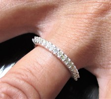 CHRISTMAS SALE 14K W/GOLD 0.34CT DIAMOND ETERNITY RING SIZE 6.25 WITH ID CARD