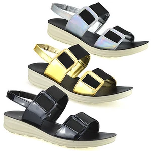 Sandalias de verano cómodas para caminar con cordones de tacón bajo para dama y mujer talla - Imagen 1 de 25