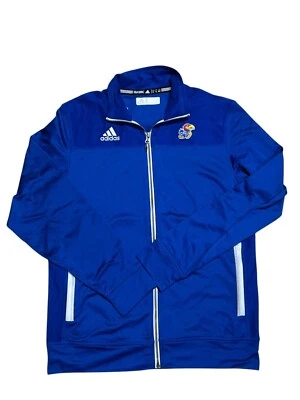 Kansas Jayhawks Adidas Women's Full Zip Blue Jacket Size Small Collared Pockets - Image 1 of 4