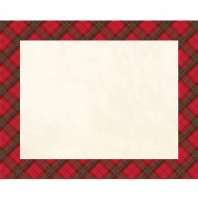 Christmas Red Plaid Placemats 12 Ct Christmas Place Mat 12 x 15 - Image 1 of 2