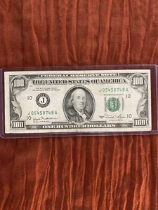 1981 $100.00 Bill (One Hundred Dollar Bill Circulated Small Head) - Picture 1 of 5