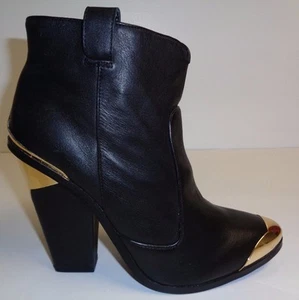 Dolce Vita Size 7.5 M KITT Black Leather Booties Ankle Boots New Womens Shoes - Picture 1 of 12