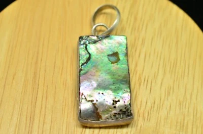 925 Sterling Silver Abalone shell pendant charm - Image 1 of 4