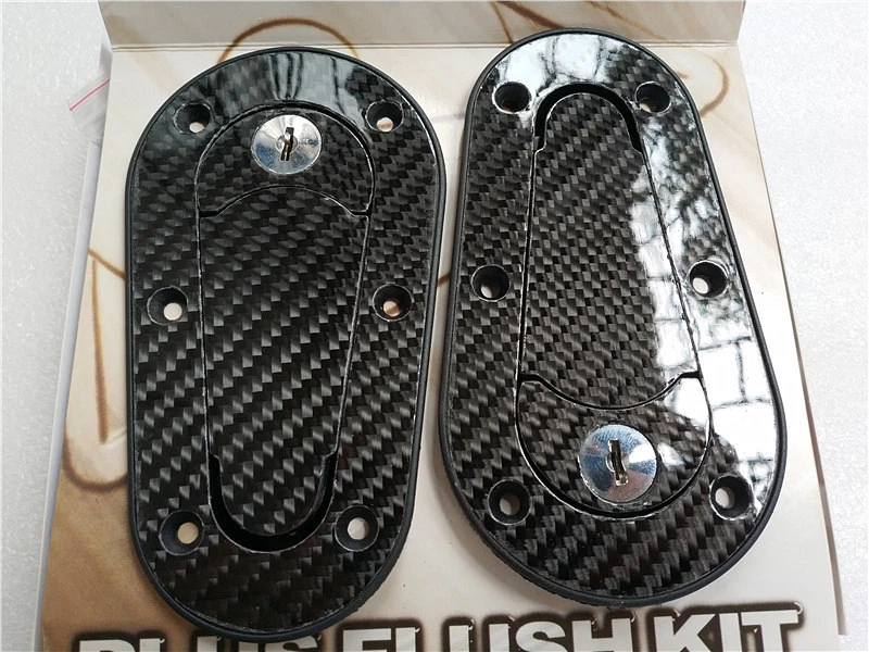 Carbon Fiber Car Racing Mount Bonnet Plus Flush Hood Latch Pin Key Locking L50