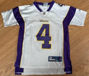 Vintage Reebok Minnesota Vikings Brett Favre Jersey Youth Size Small (8) White - Picture 1 of 15