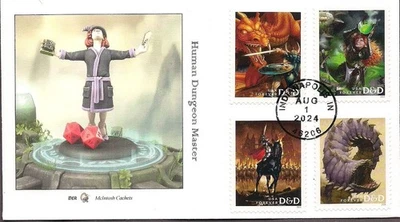 Dungeons and Dragons FDCs- set of 3 w/all 10 stamps - McIntosh Cachets - Image 1 of 3