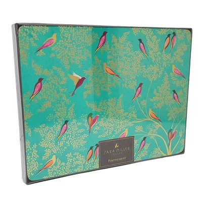 Sara Miller London Placemats Green Birds Set of Four Cork Based from Portmeirion - Image 1 of 4