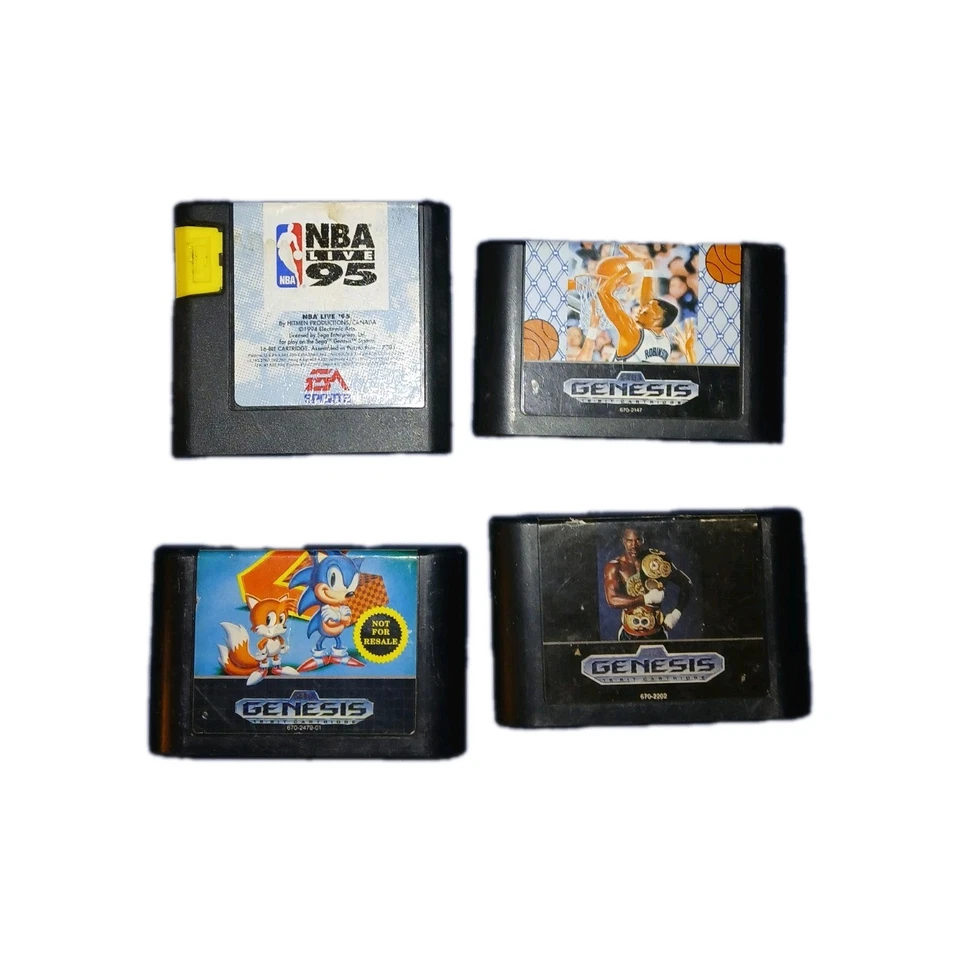 Sega Genesis Game Lot Of 4. Sonic 2, NBA Live 95, Boxing,basketball. !!!UNTESTED - Image 1 of 4