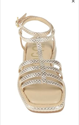LIU.JO  Platinum Gold  Women’s Ankle Strap Flat Sandals Size 6 New RRP £ 109 - Image 1 of 4