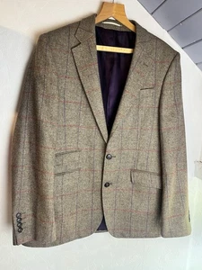 Mens Wool Tweed Robert Noble Jacket 42 Herringbone Check 42R Scottish - Picture 1 of 9