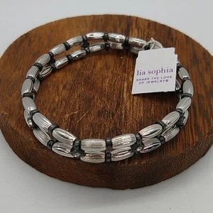 Lia Sophia Woodland Stretch Bracelet In Silver - Picture 1 of 6