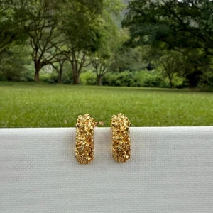 Vintage Nina Ricci Clip On Earrings 22kt Gold Plated Signed Designer - Picture 1 of 6
