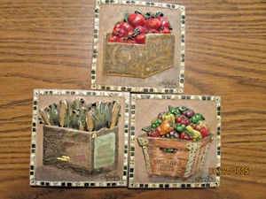 3D Tile Vegetables Wall Plaques Hanging Mary Beth Zeitz 5.5 inch - Picture 1 of 5