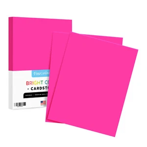 Fuchsia Bright Color Cardstock, 65lb Cover (176GSM), 8.5 x 11, 50 Qty - Picture 1 of 6