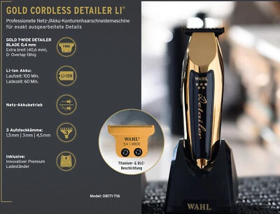 WAHL GOLD CORDLESS WIDE DETAILER NETZ-/AKKU KONTURENHAARSCHNEIDEMASCHINE 0,4MM