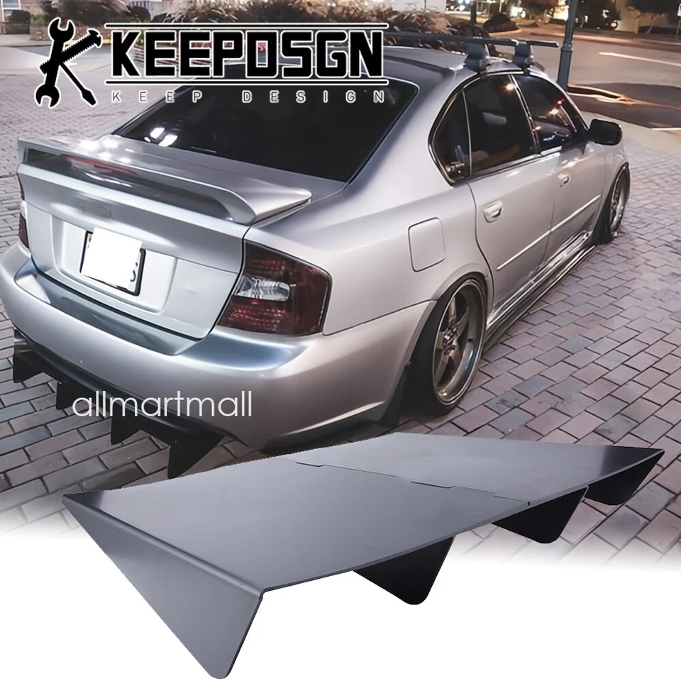 Black Rear Diffuser Bumper Lip Splitter Lower ABS Shark Fins for Subaru Legacy Foto 1 de 4