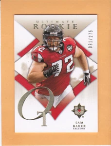 2008 ULTIMATE #190 SAM BAKER ROOKIE SP 275 ATLANTA FALCONS RC NM-MT - Picture 1 of 2