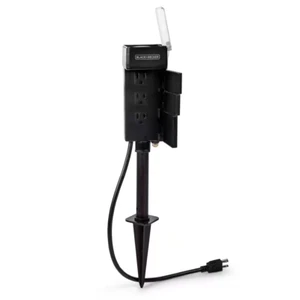 BLACK+DECKER Garden Stake 6 Grounded Outlets Timer Waterproof Timer for Lights - Picture 1 of 4