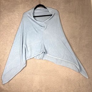 Poncho Cape Wrap Cashmere Wool Light Blue Lightweight Nepal One-Size Multi-Use - Picture 1 of 6