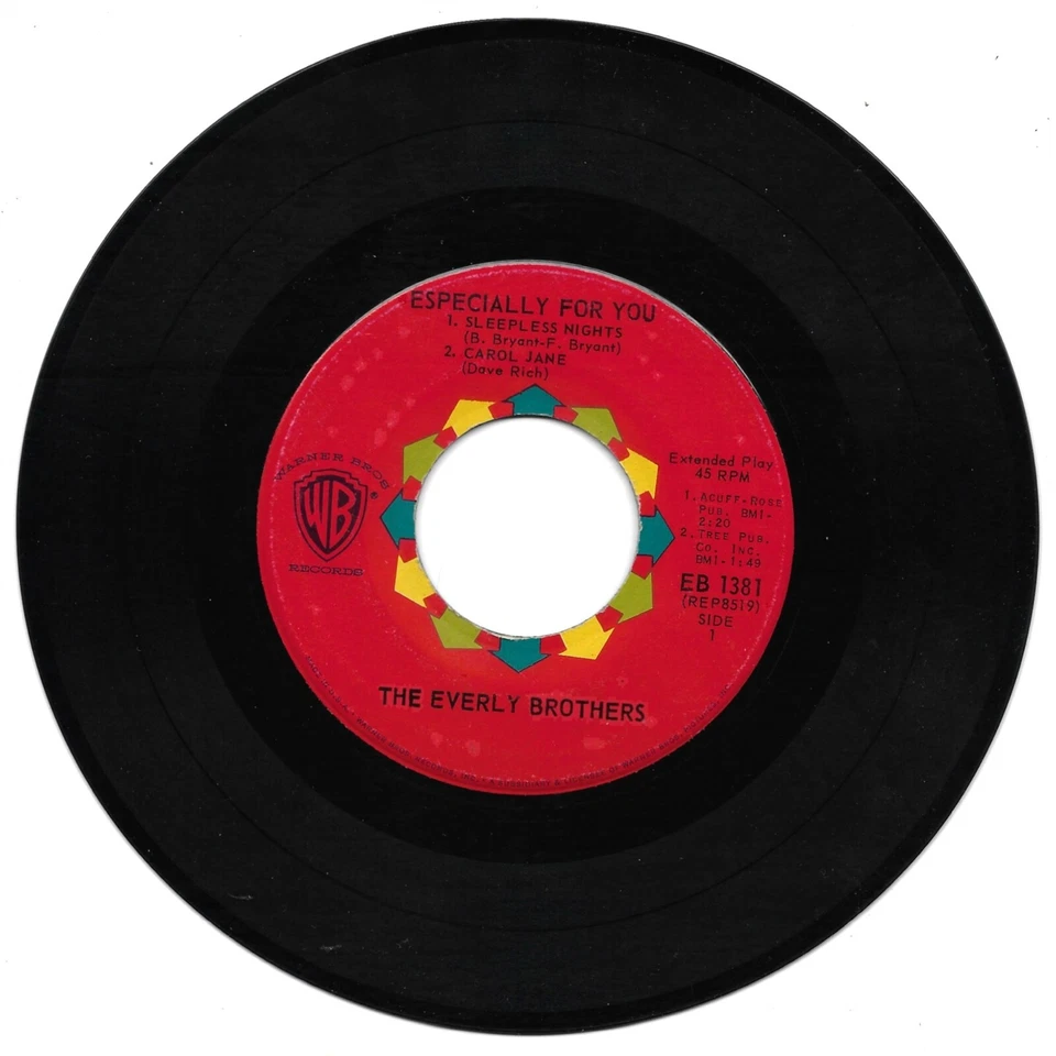 Everly Brothers: "Especially For You" - VG '60 EP w-4 tunes - plays nicely! - Image 1 of 1