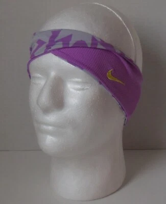 Nike витая повязка на голову напечатано унисекс атомный фиолетовый/страта серый/электрический желтый - Изображение 1 из 4