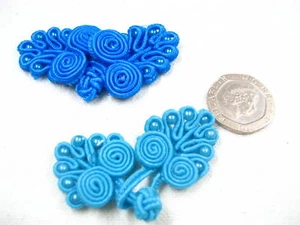 blaue Perle Frosch Verschluss sortiert Schmetterling Kleid Karte zum Selbermachen Knoten Haken und Auge - Bild 1 von 4