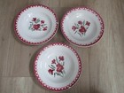 3 Assiettes creuses  Digoin Sarreguemines modèle MIGNARDISE fleurs œillets